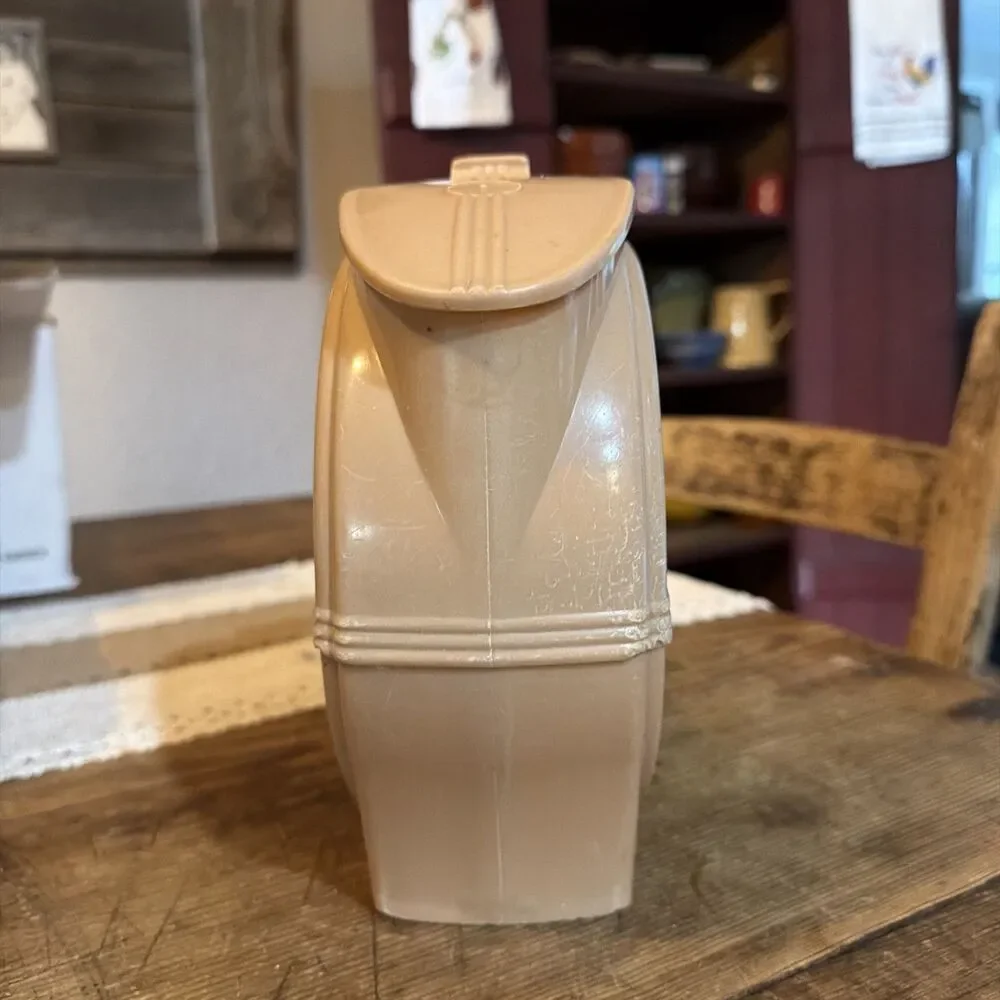 Vintage Pitcher MCM Burroughs Art Deco Brown Plastic